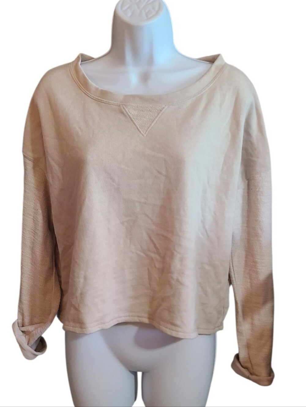 Women’s Relaxed Crewneck Top in Light Beige